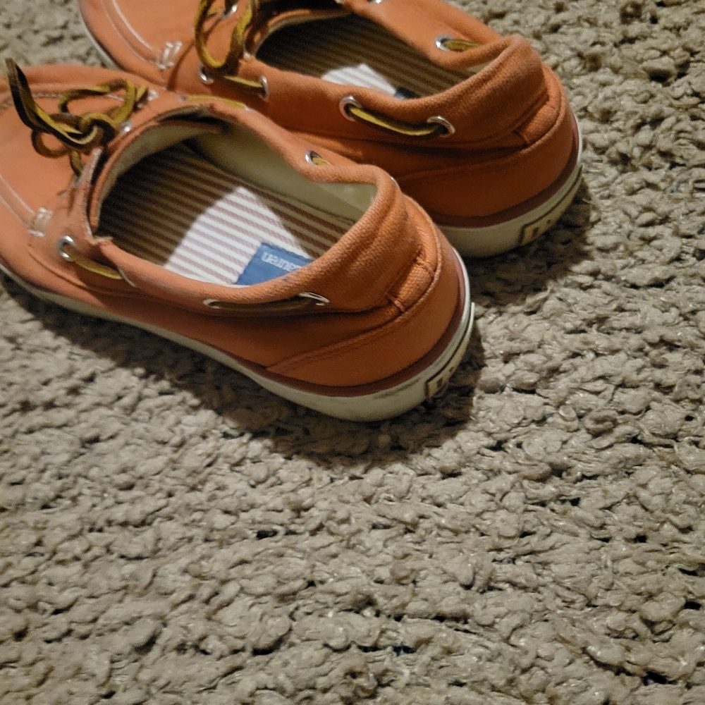 Ralph Lauren Polo Red Canvas Sander Leather Boat Shoes Size 9.5D - Picture 14 of 15